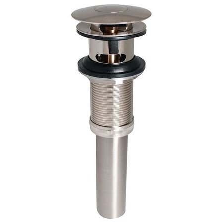 PLUMB PAK Stylewise Pushbutton Sink Drain, 114 in Connection, Brass, Brushed Nickel K820-75BN